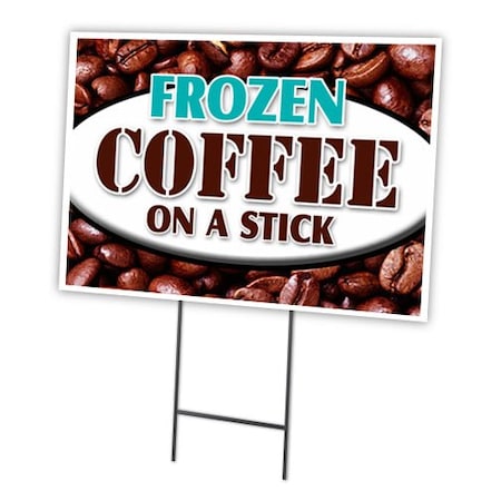 Signmission Frozen Coffee On Stick Yard & Stake outdoor plastic coroplast window, C-1216 Frozen Coffee On Stick C-1216 Frozen Coffee On Stick